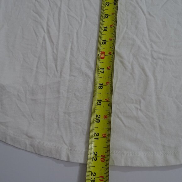 Michael Michael Kors White Top Women Size M Keyhole Gold Accent Short Sleeve - Picture 12 of 13